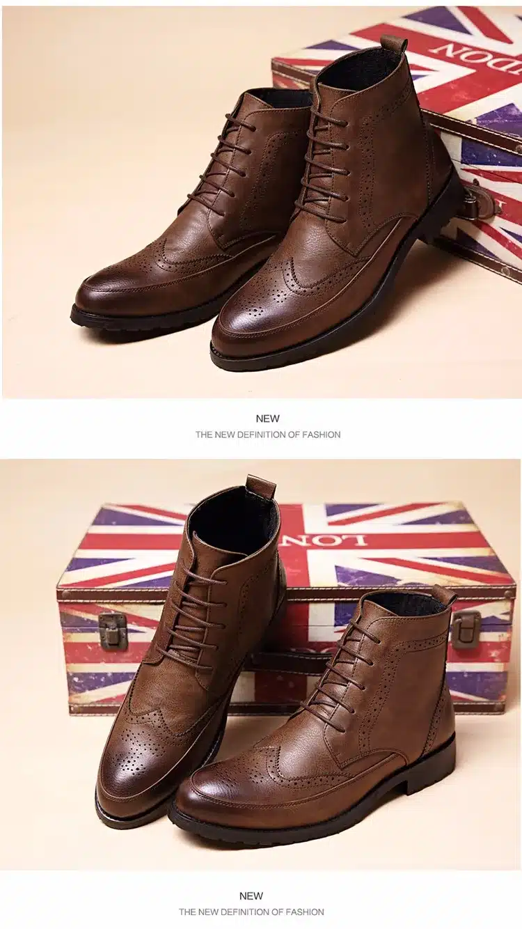 Hot 2016 Fashion Men Shoes Spring Autumn Ankle Boots Men Comfortable Brogue Shoes Men Casual Male Martin Boots Plus Size38-43 18