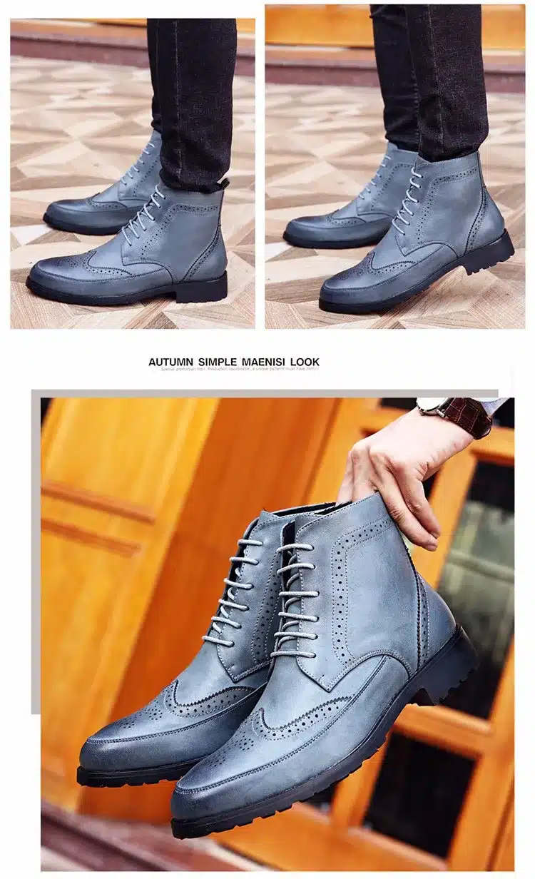 Hot 2016 Fashion Men Shoes Spring Autumn Ankle Boots Men Comfortable Brogue Shoes Men Casual Male Martin Boots Plus Size38-43 19