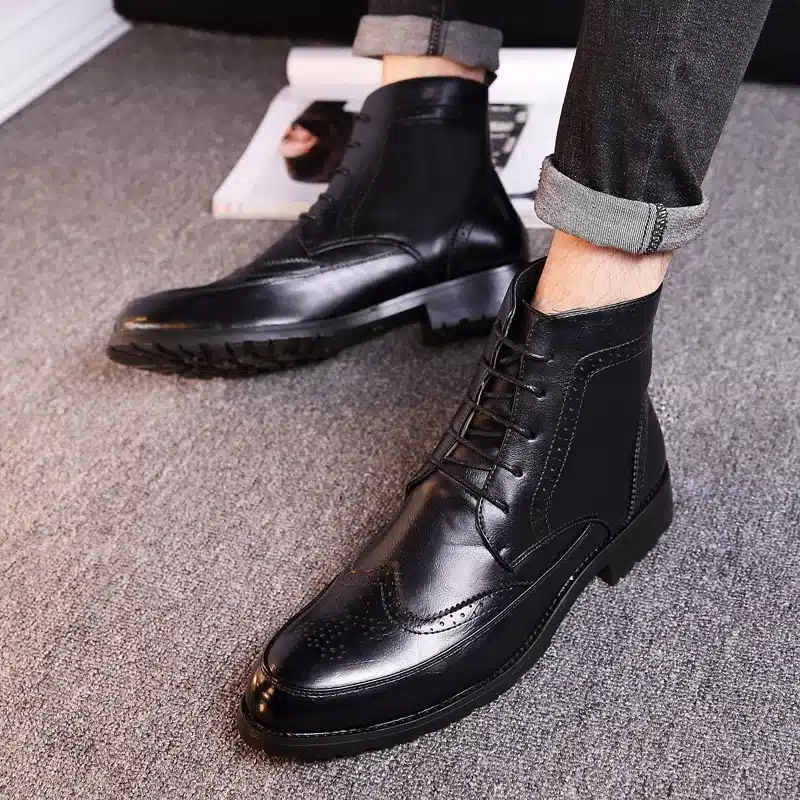 Hot 2016 Fashion Men Shoes Spring Autumn Ankle Boots Men Comfortable Brogue Shoes Men Casual Male Martin Boots Plus Size38-43 24