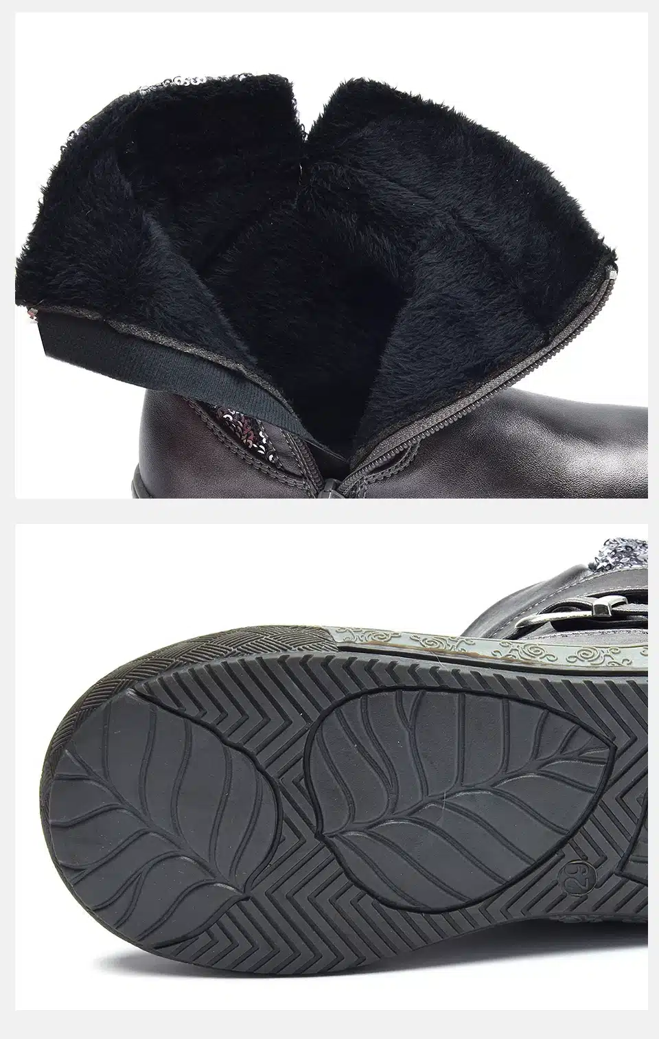 Hellenia soft Mid Calf boots kids girls boys Children Shoes eco Leather short plush lining autumn winter silver grey size 27-32 18