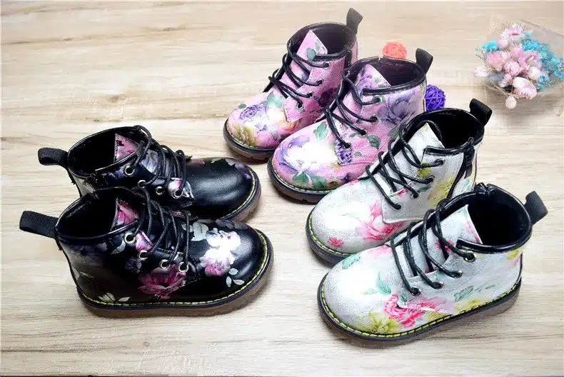 Kids Boots For Girls 2018 Spring Children Shoes Leather Flower Baby Rubber Boots Waterproof Fashion Martin Girls Boots 21-30 10