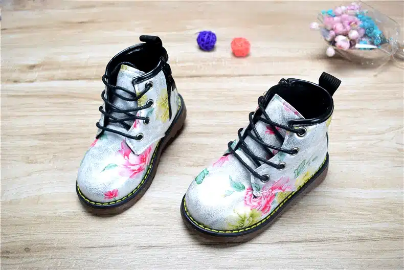 Kids Boots For Girls 2018 Spring Children Shoes Leather Flower Baby Rubber Boots Waterproof Fashion Martin Girls Boots 21-30 11