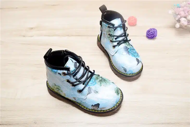 Kids Boots For Girls 2018 Spring Children Shoes Leather Flower Baby Rubber Boots Waterproof Fashion Martin Girls Boots 21-30 16