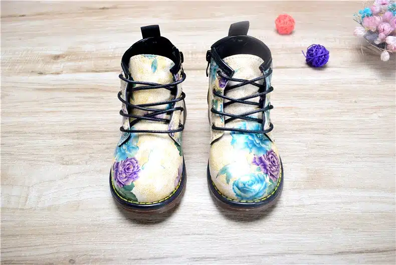 Kids Boots For Girls 2018 Spring Children Shoes Leather Flower Baby Rubber Boots Waterproof Fashion Martin Girls Boots 21-30 19
