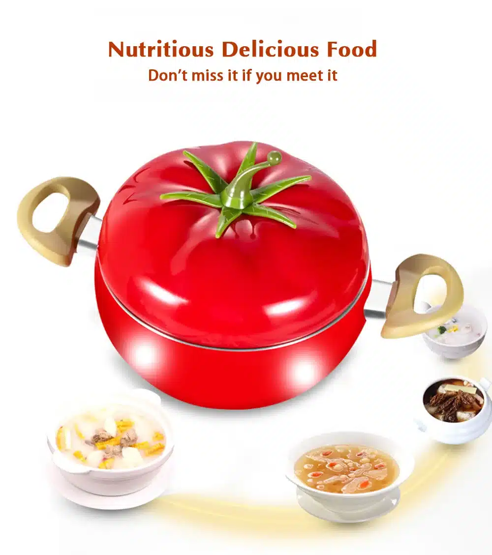 3 layers Aluminum Kitchen Soup Pot Non-stick Fruit Sauce Pan Boiler Tomato Shape No Fumes Household Cooking Tools Kitchenware 2