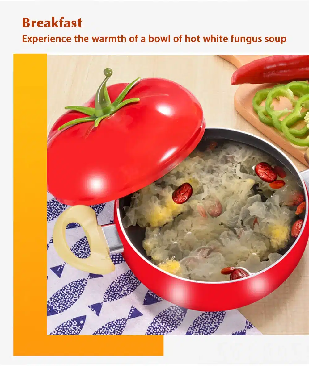 3 layers Aluminum Kitchen Soup Pot Non-stick Fruit Sauce Pan Boiler Tomato Shape No Fumes Household Cooking Tools Kitchenware 3