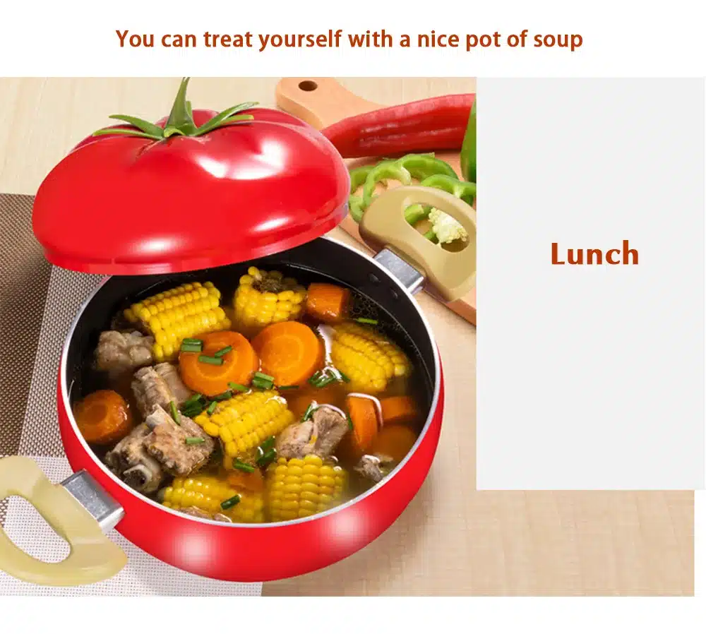 3 layers Aluminum Kitchen Soup Pot Non-stick Fruit Sauce Pan Boiler Tomato Shape No Fumes Household Cooking Tools Kitchenware 4