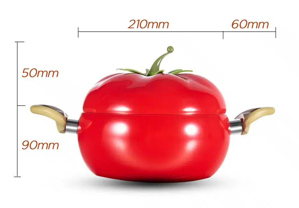 3 layers Aluminum Kitchen Soup Pot Non-stick Fruit Sauce Pan Boiler Tomato Shape No Fumes Household Cooking Tools Kitchenware 12