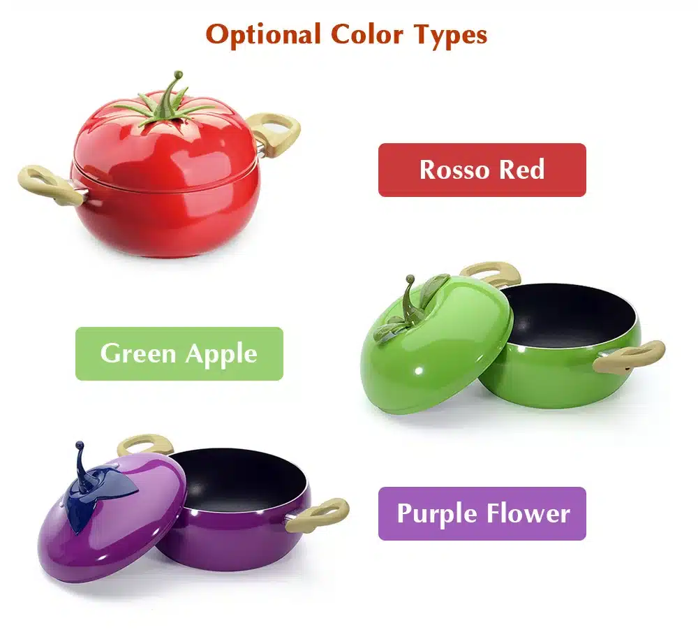 3 layers Aluminum Kitchen Soup Pot Non-stick Fruit Sauce Pan Boiler Tomato Shape No Fumes Household Cooking Tools Kitchenware 13