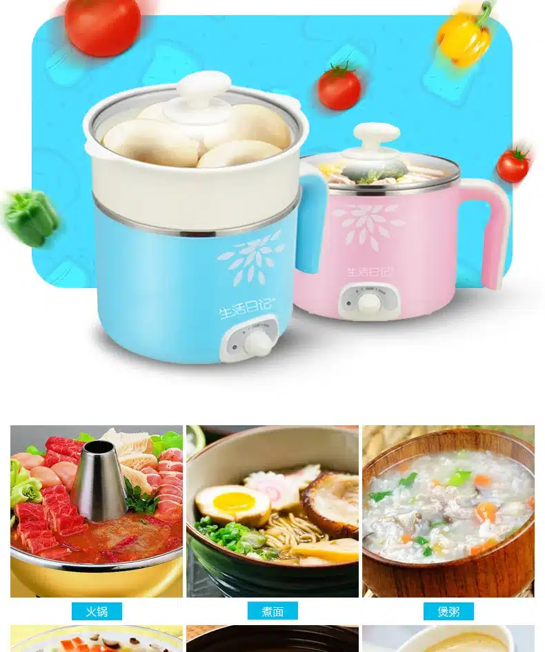 2017 Limited Stainless Pot Kitchen Appliances1.5l Small-power Mini Multifunction Stainless Cooker Fondue With A Steamer Hot Pot 9