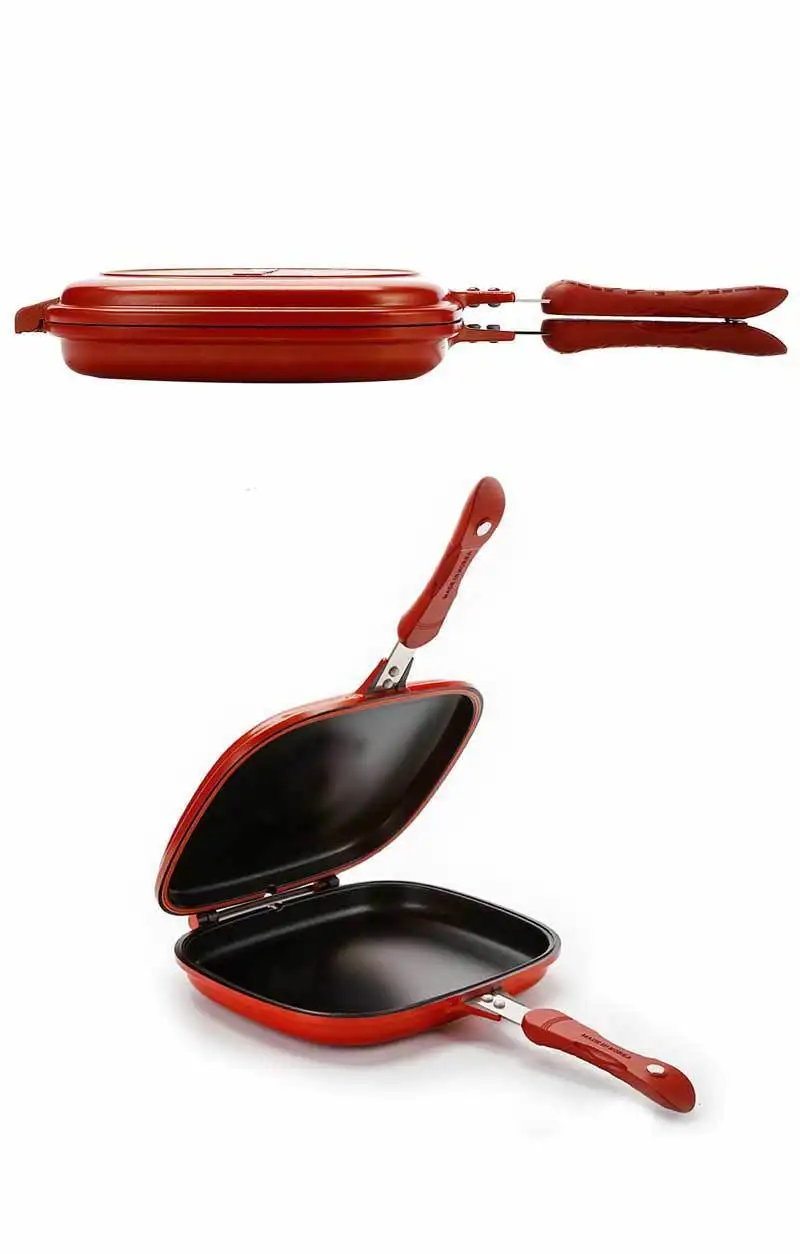 Hot Sale Household 28-32cm Pan Double Side Grill Fry Pan Cookware Double Face Pan Steak Fry Pan Pancake outdoor Kitchen supplies 12