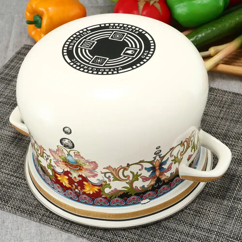 22,24cm Multi Purpose Soup Pot Enamel Pot With Toughened Enamel Cover Kitchen Pot For Gas And Induction Cooker 16
