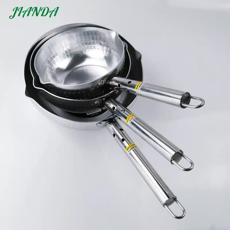 JIANDA Aluminum Cooker Boiled Porridge Japanese Style kitchen Cookware Cooking Pots Long handle Frying Pans Wok Frigideira 10