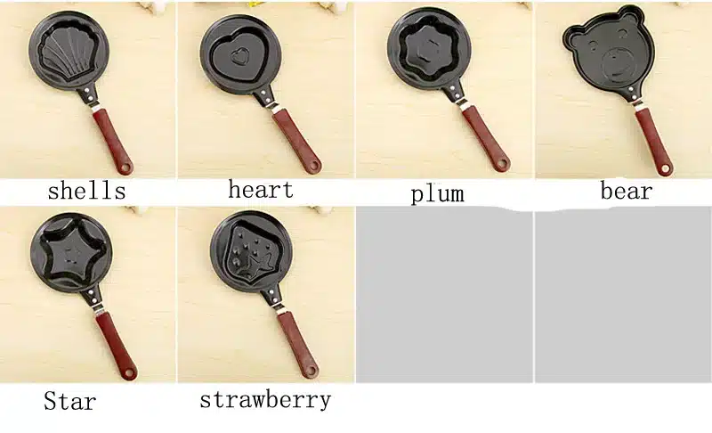 Creative breakfast love bear shell fried egg pot kitchen mini flat bottom non-stick pan DIY frying pan mold smokeless omelette 14