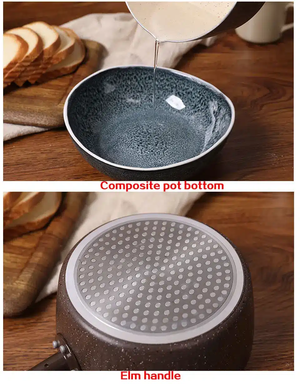 CAKEHOUD Kitchen Cooking Pot Maifan Stone Non-stick Cook Noodles Hot Milk Japanese-style Snow Pan Cooker Universal Cookware 15
