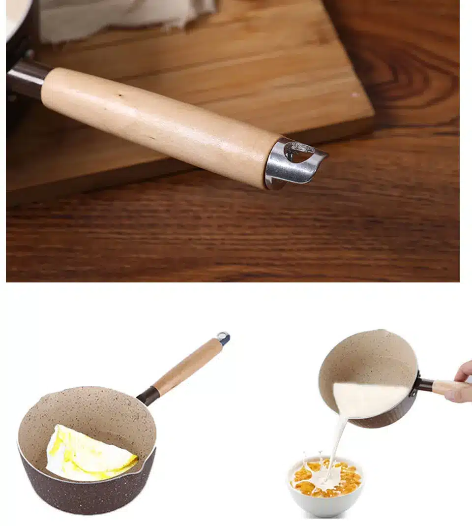 CAKEHOUD Kitchen Cooking Pot Maifan Stone Non-stick Cook Noodles Hot Milk Japanese-style Snow Pan Cooker Universal Cookware 16