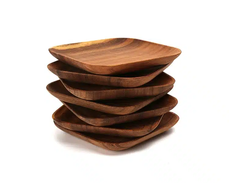 1Pc Square Kitchen Plate Small Wooden Tray Sushi Plate Wood Serving Dishes for Cake Dessert Fruit Tray Wooden Utensils Tableware 9