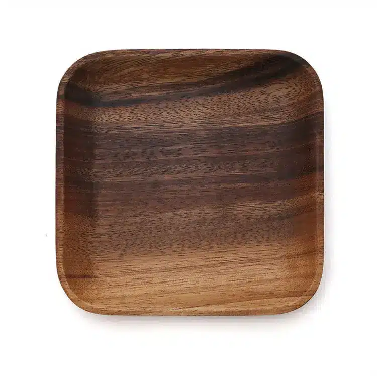 1Pc Square Kitchen Plate Small Wooden Tray Sushi Plate Wood Serving Dishes for Cake Dessert Fruit Tray Wooden Utensils Tableware 12