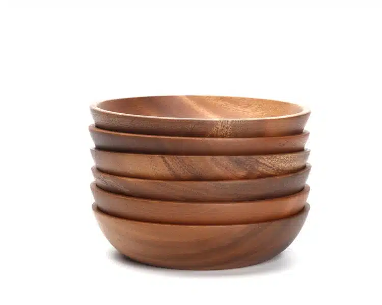 Large Round Wooden Salad Bowl Premium Acacia Wood Tableware Fruit Salad Pasta Serving Plate Food Bowl Kitchen Utensils Tableware 10