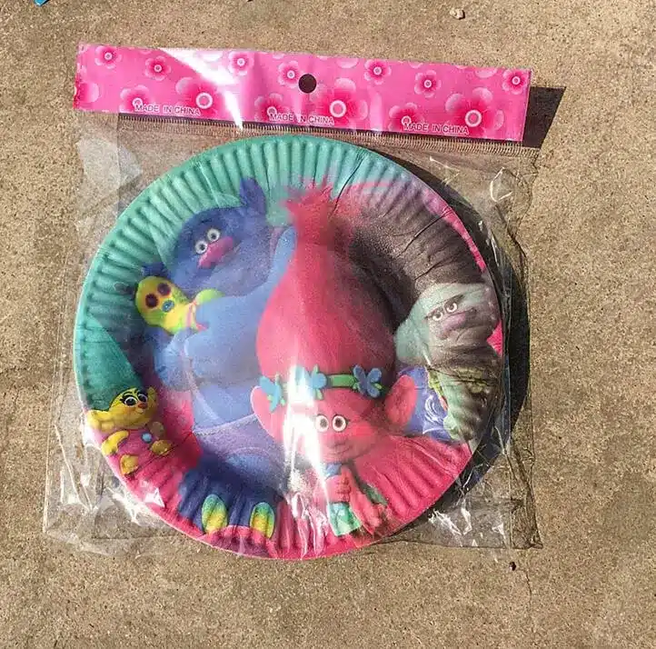 7inch 10pcs/lot Party environmental protection food grade paper plate trolls magic hair wizard pattern children's birthday 5
