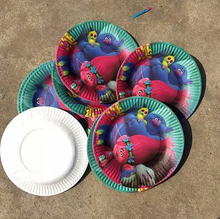 7inch 10pcs/lot Party environmental protection food grade paper plate trolls magic hair wizard pattern children's birthday 6