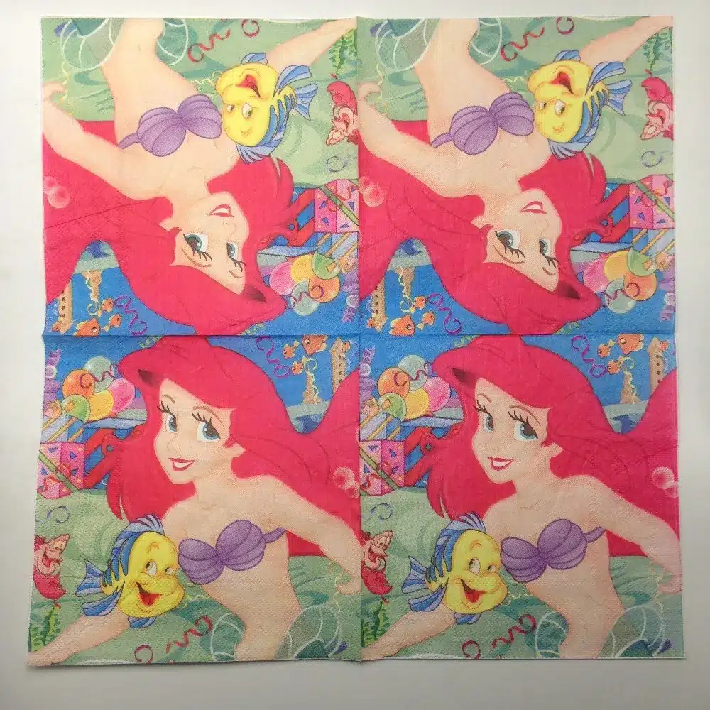 Little Mermaid theme 10pcs Napkins+10pcs Cups+10pcs Plates for Children Birthday Party decoration 11