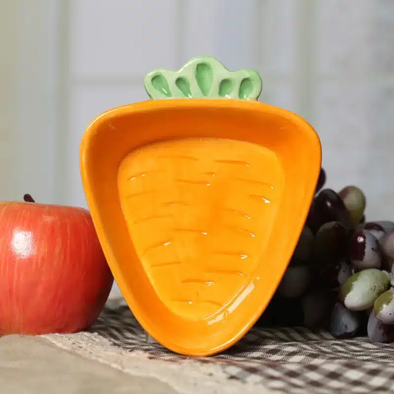 Rabbit Radish Ceramic Bowls Under Glazed Plates Use as Fruit Salad Bowl Nuts Plate for Home Table Decoration 10