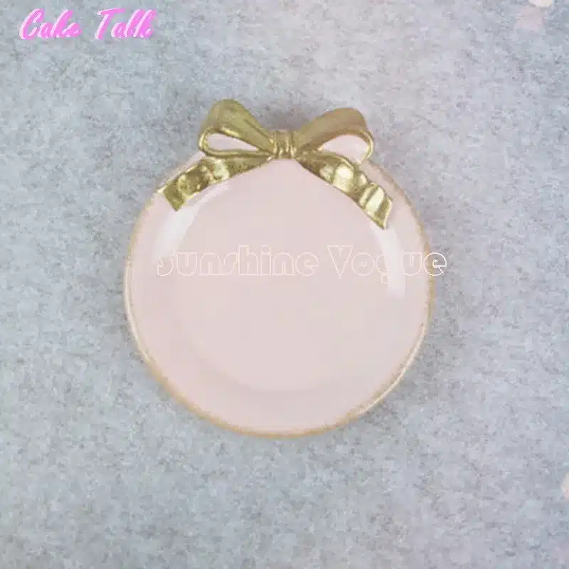 Dessert plate 11cm resin tray for afternoon tea bowknot decoration plate for cupcake decorator tools 4