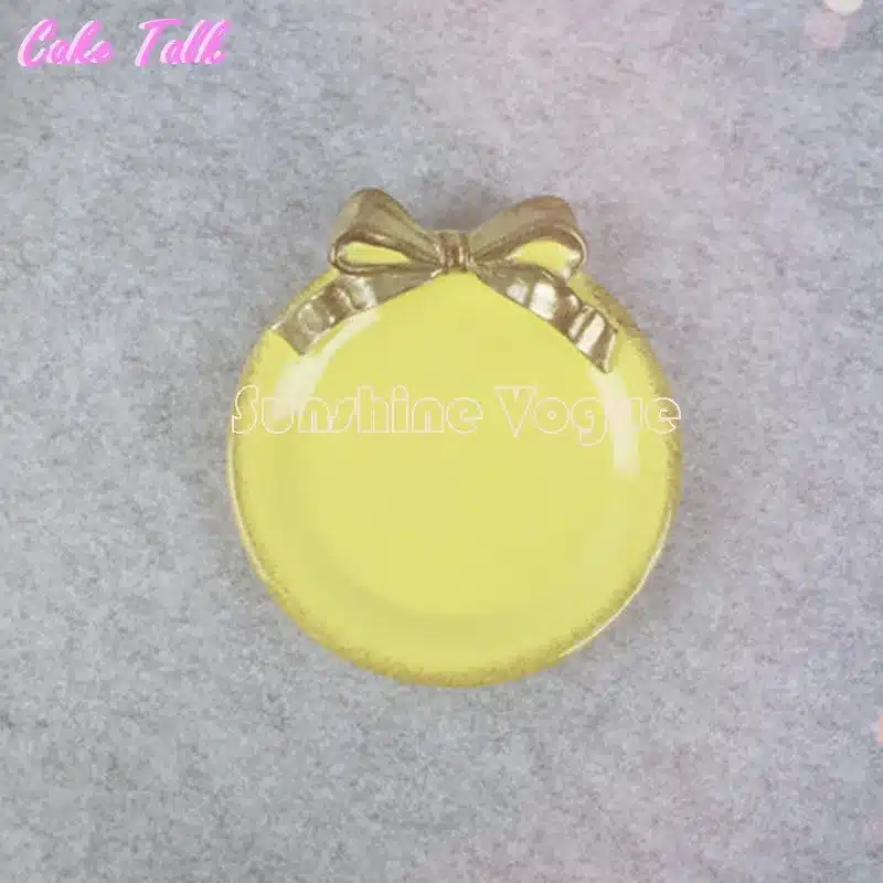 Dessert plate 11cm resin tray for afternoon tea bowknot decoration plate for cupcake decorator tools 5