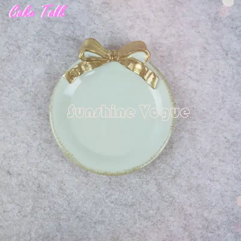 Dessert plate 11cm resin tray for afternoon tea bowknot decoration plate for cupcake decorator tools 6