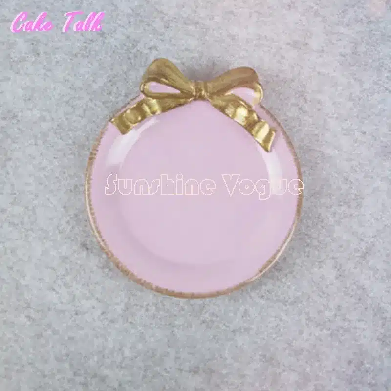 Dessert plate 11cm resin tray for afternoon tea bowknot decoration plate for cupcake decorator tools 7