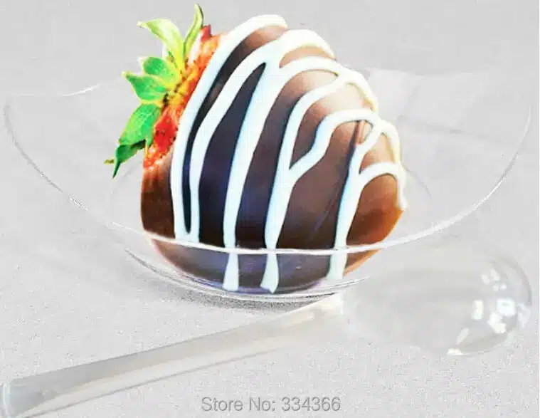 200pcs/lot Disposable Plastic Mini Small Dish Dessert Plastic Cake Dish Mini Small Cake Plate For Festival Wedding 1