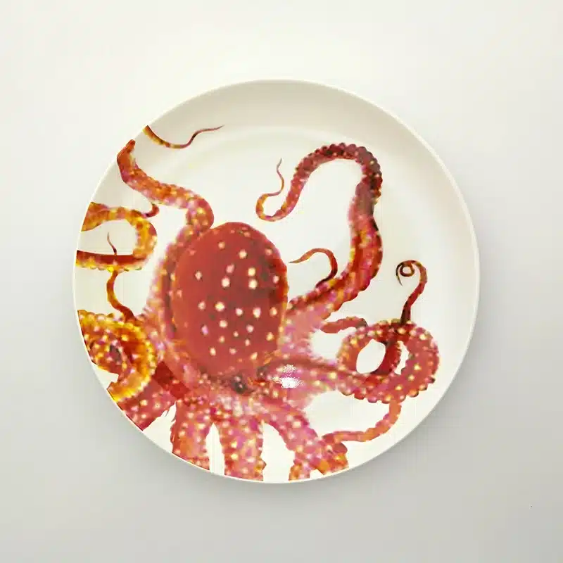 Special Ocean Animals Edible Hand-painted Falt Plate Ceramic Dinner Dish Cartoon Porcelain Dinnerware Decoration Dinner Plate 15