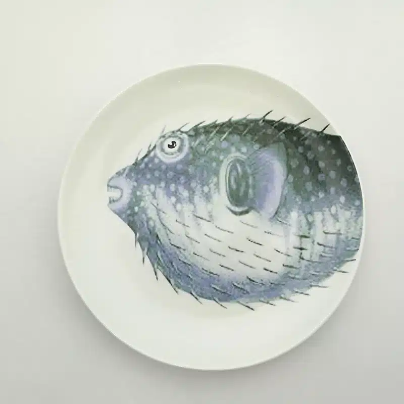 Special Ocean Animals Edible Hand-painted Falt Plate Ceramic Dinner Dish Cartoon Porcelain Dinnerware Decoration Dinner Plate 16