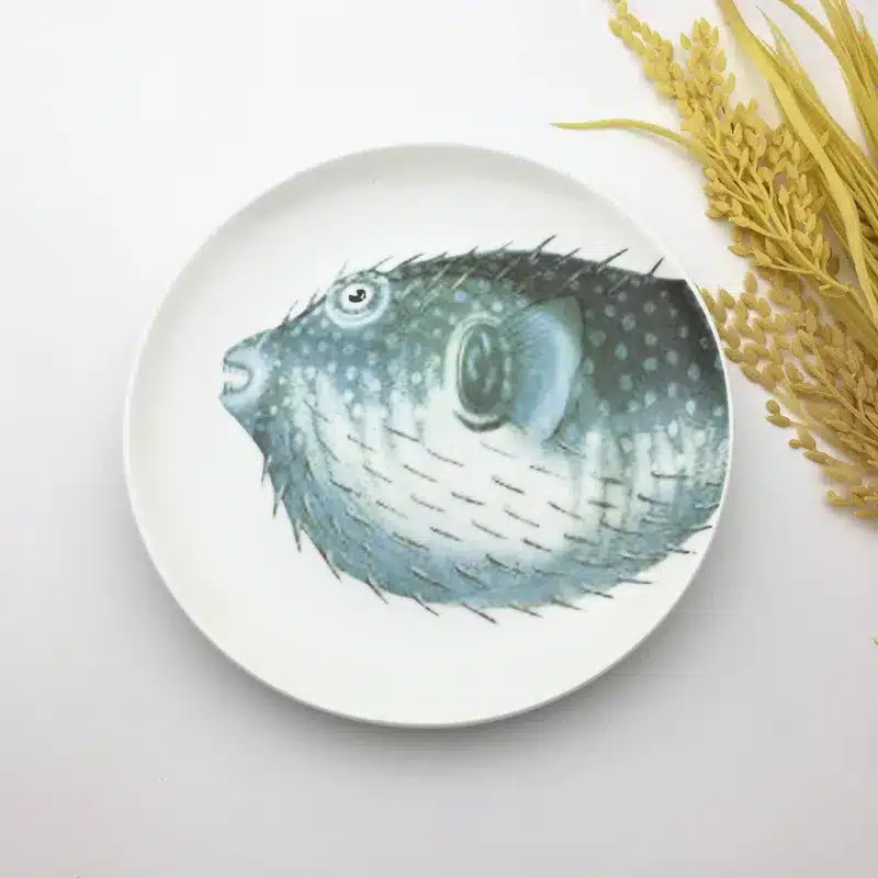 Special Ocean Animals Edible Hand-painted Falt Plate Ceramic Dinner Dish Cartoon Porcelain Dinnerware Decoration Dinner Plate 19