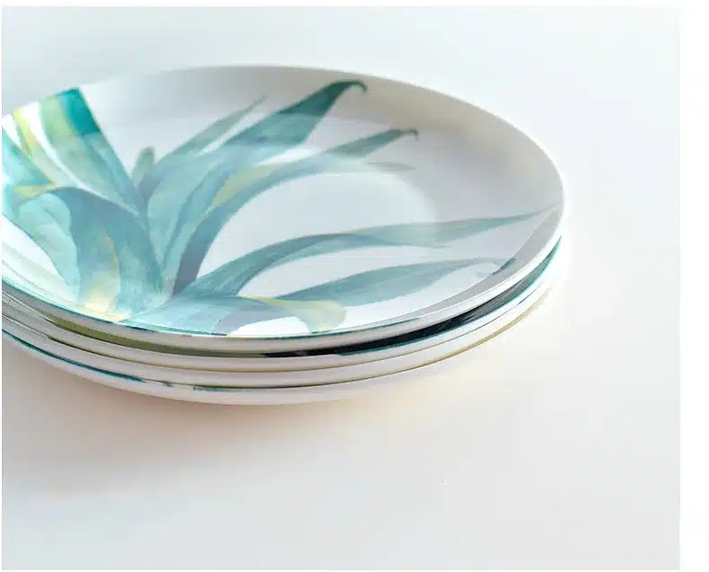 Creative Ceramic Tableware Porcelain Plate Plant Leaves Bone Plate Kitchen Morning Snack Dinner Plate 16
