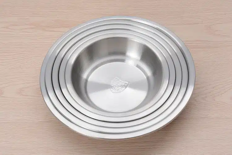 IRONX Eco-Friendly 304 Stainless steel dinner plates round family fruit dessert plate serving tray frosted polishing 1 PCS 8