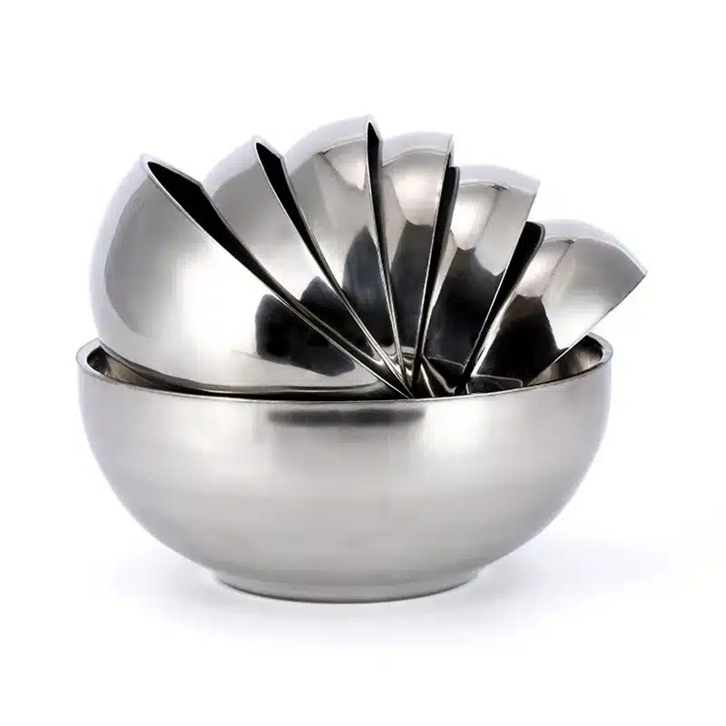 Quality 5Pcs stainless steel double-insulated home rice soup bowl anti-hot Kids food container 12/14/16/18cm Japanese tableware 6
