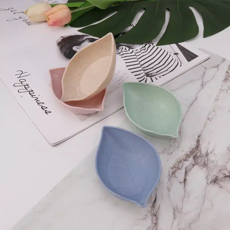 CARRYWON Small Bowl Leaves Shape Baby Kids Dish Bowl Wheat Straw Soy Sauce Dish Rice Bowl Plate Food Container Mixing Soup Bowl 21