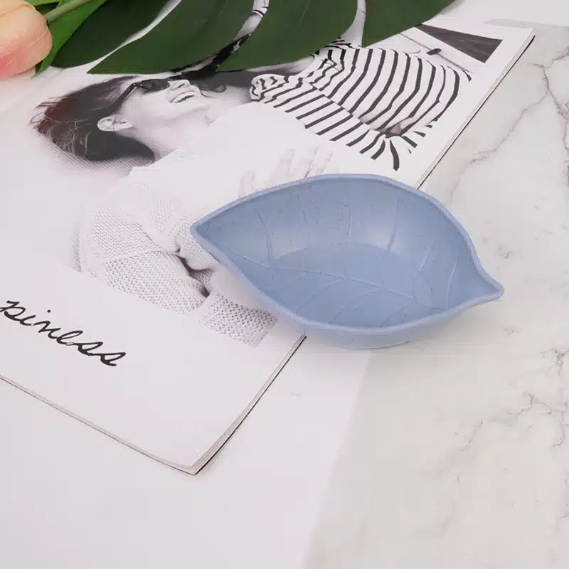 CARRYWON Small Bowl Leaves Shape Baby Kids Dish Bowl Wheat Straw Soy Sauce Dish Rice Bowl Plate Food Container Mixing Soup Bowl 22