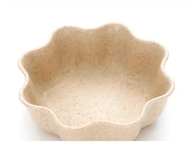 4 Pcs/lot Heart Flower Food Snack Butter Sauce Bowl Mini Cute Jam Dish Rice Bowl Plate Wheat Straw Plastic PP Dinner Plates 15