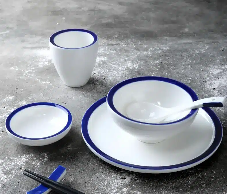 4 Pcs Set Simple Modern Hotel Kitchen Dinnerware Accessories 1 Person Dinner Set Creative Tableware Ceramic Mug Spoon Plate Bowl 8