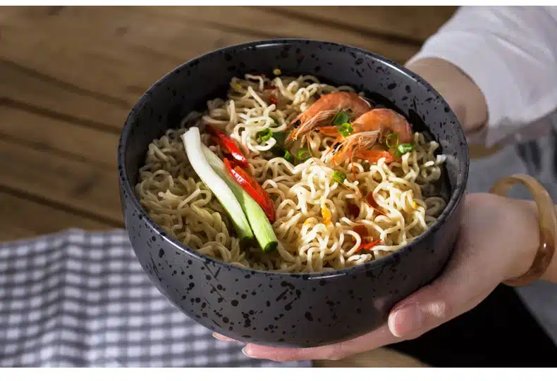 1000ml Vintage Japanese Style Ceramic Tableware Ramen Mixing Bowl Fruit Salad Big Bowls Soup Rice Bowls Creative Home Dinnerware 1