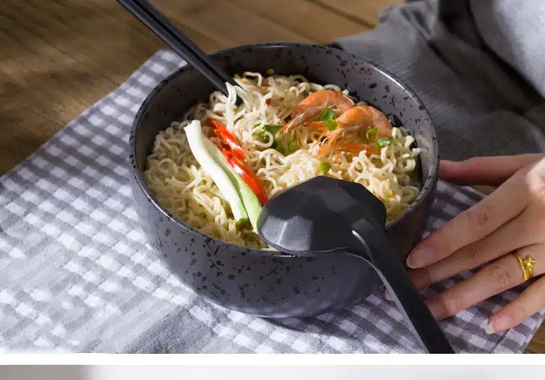 1000ml Vintage Japanese Style Ceramic Tableware Ramen Mixing Bowl Fruit Salad Big Bowls Soup Rice Bowls Creative Home Dinnerware 3