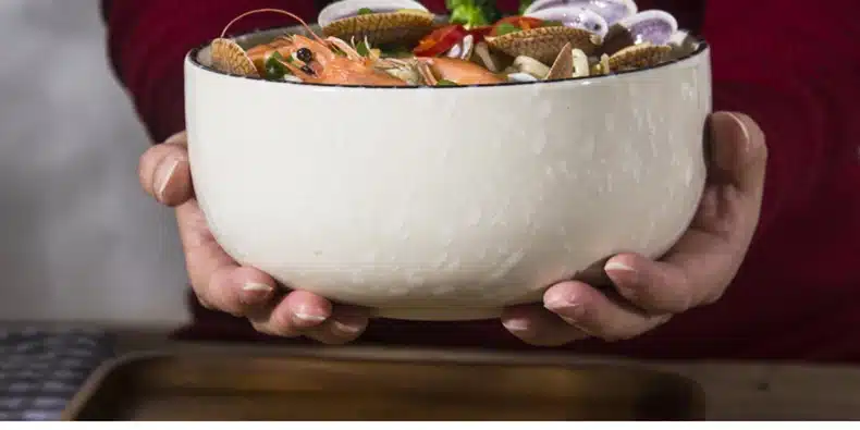 1000ml Vintage Japanese Style Ceramic Tableware Ramen Mixing Bowl Fruit Salad Big Bowls Soup Rice Bowls Creative Home Dinnerware 4