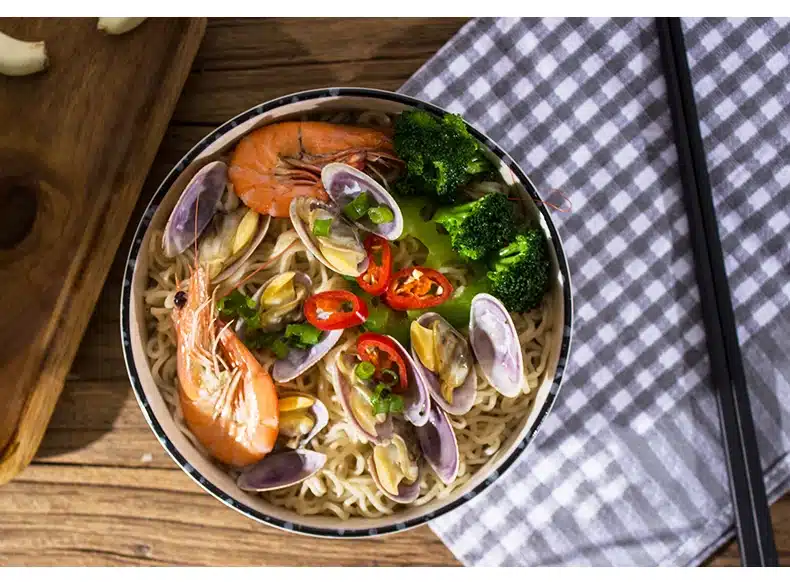 1000ml Vintage Japanese Style Ceramic Tableware Ramen Mixing Bowl Fruit Salad Big Bowls Soup Rice Bowls Creative Home Dinnerware 5