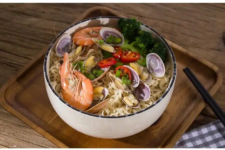 1000ml Vintage Japanese Style Ceramic Tableware Ramen Mixing Bowl Fruit Salad Big Bowls Soup Rice Bowls Creative Home Dinnerware 6