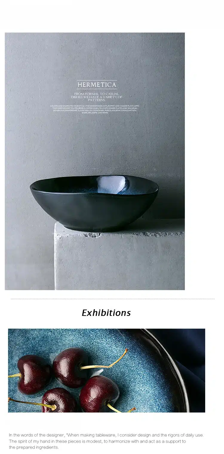 high quality big soup irregular noodle bowl ceramic fruit bowl sim blye star view 3