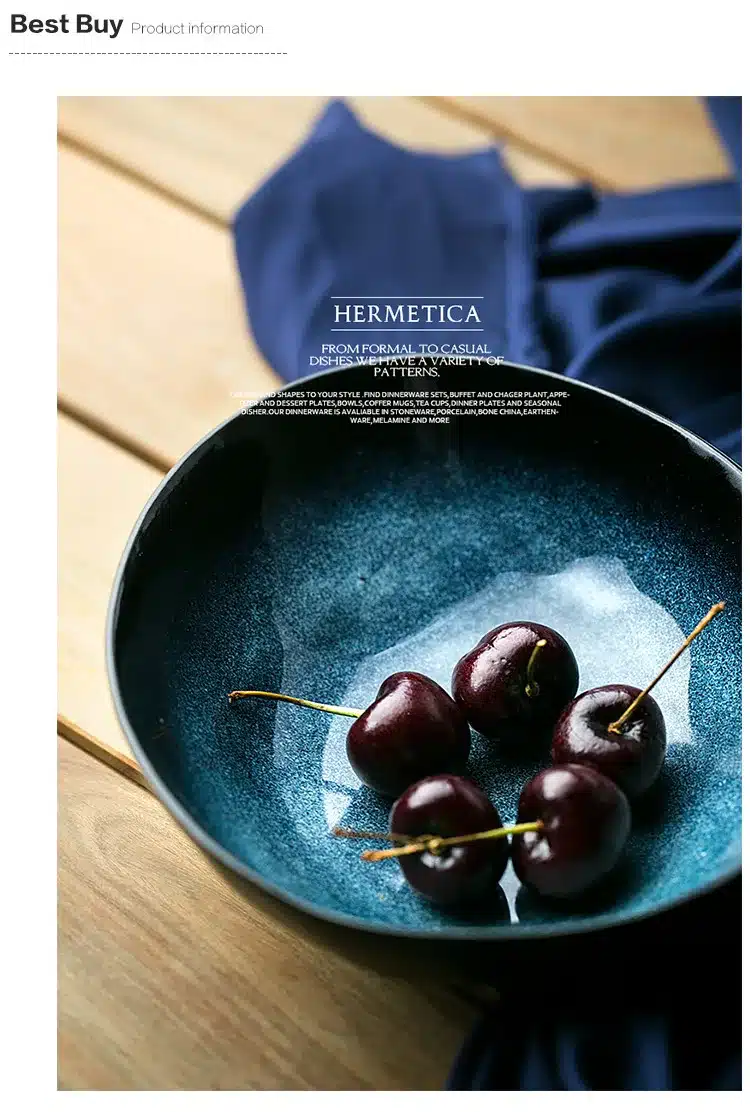 high quality big soup irregular noodle bowl ceramic fruit bowl sim blye star view 7