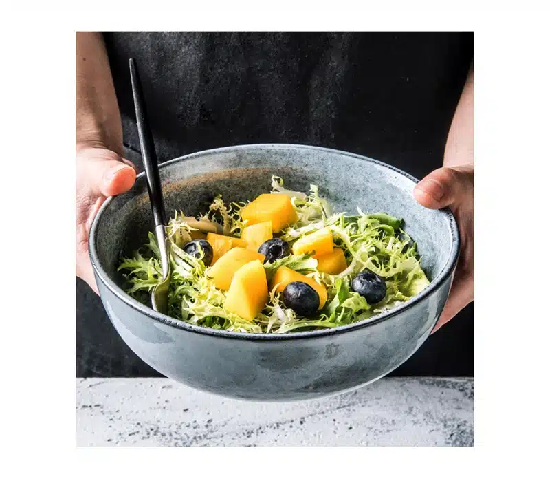 Ceramic Soup Bowl Marble Salad Soup Food Container Chinese Noodle Bowl Tableware Big Capacity Bowls Christmas Dinner Food Tray 16